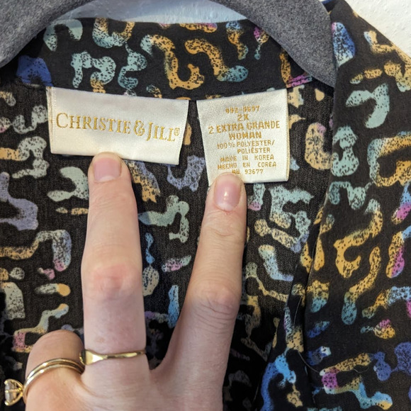 Vintage Y2K Retro Skater Oversized Button Down Collared Shirt, Christie & Jill - Picture 6 of 6